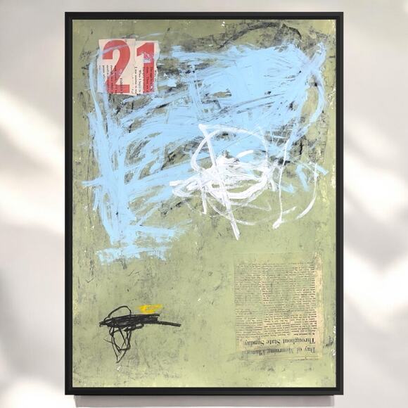 Original Mixed Media Abstract Modern Art Painting 18x24 
